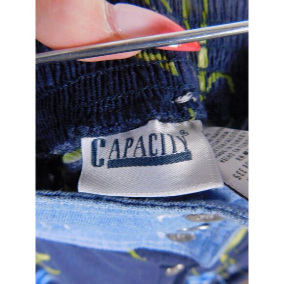 Capacity Skirt Womens Medium Blue Floral Button Front Chambray Waist Boho Midi - Picture 10 of 12